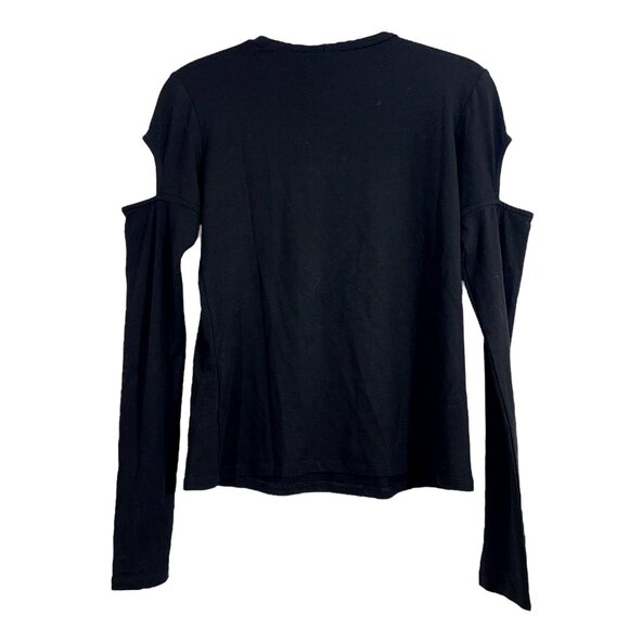 Marcella Kent Long Sleeve Cold Shoulder Top Black Medium New - Picture 3 of 3